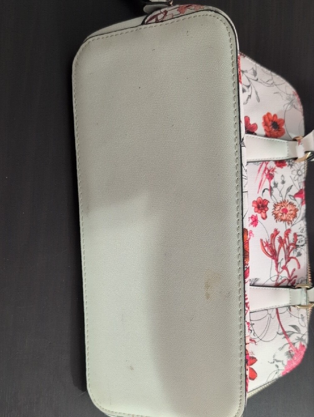 Denver Hayes White Satchel with Pink & Red Floral Print - Picture 3 of 5